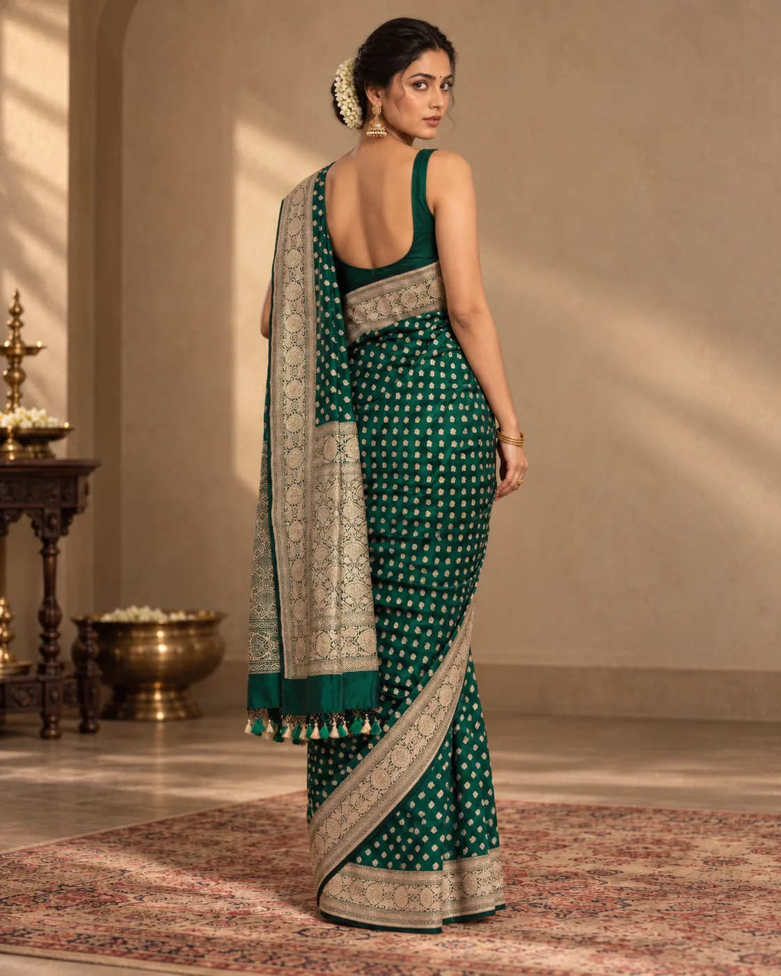 Katan Silk Saree -Green