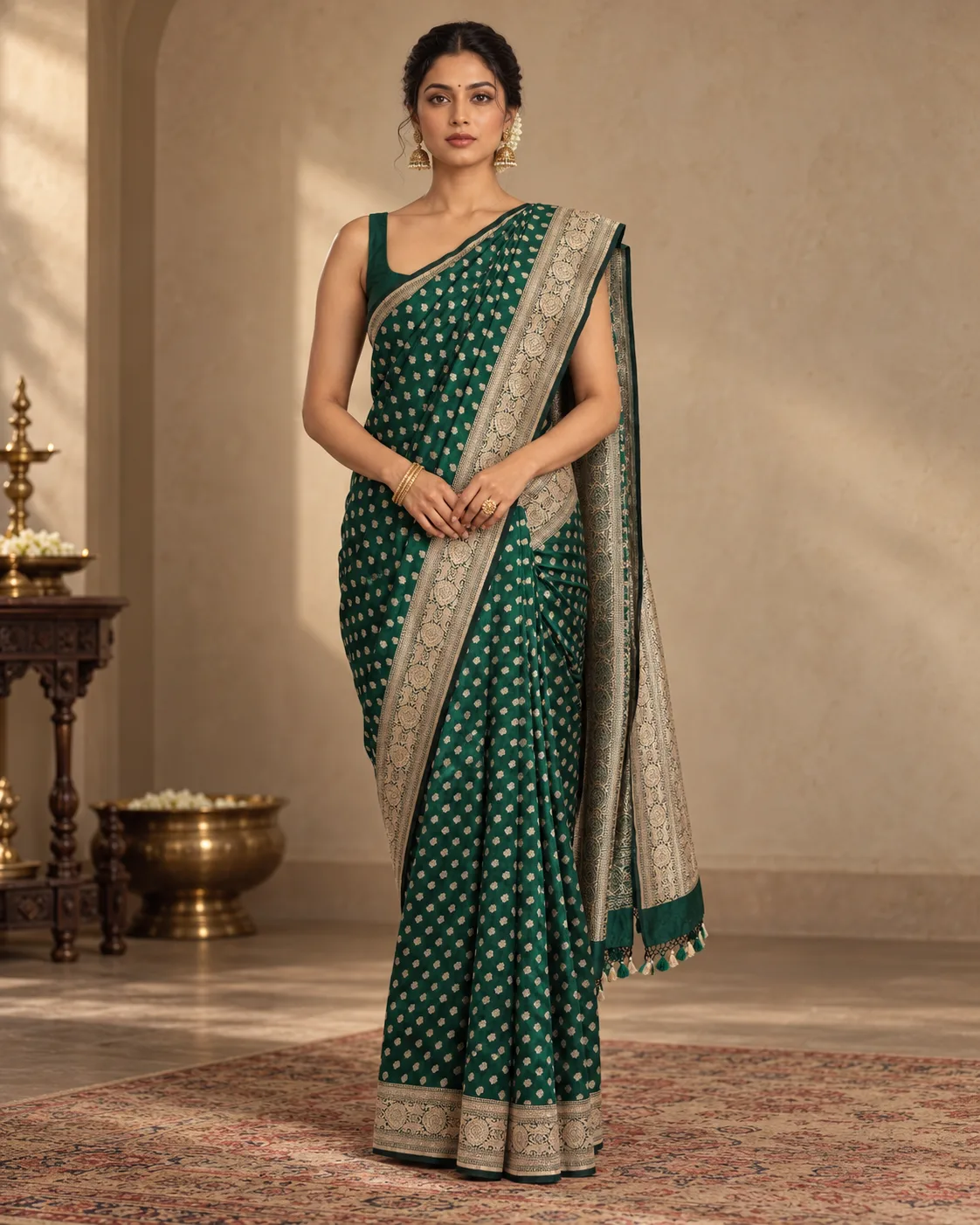 Katan Silk Saree -Green