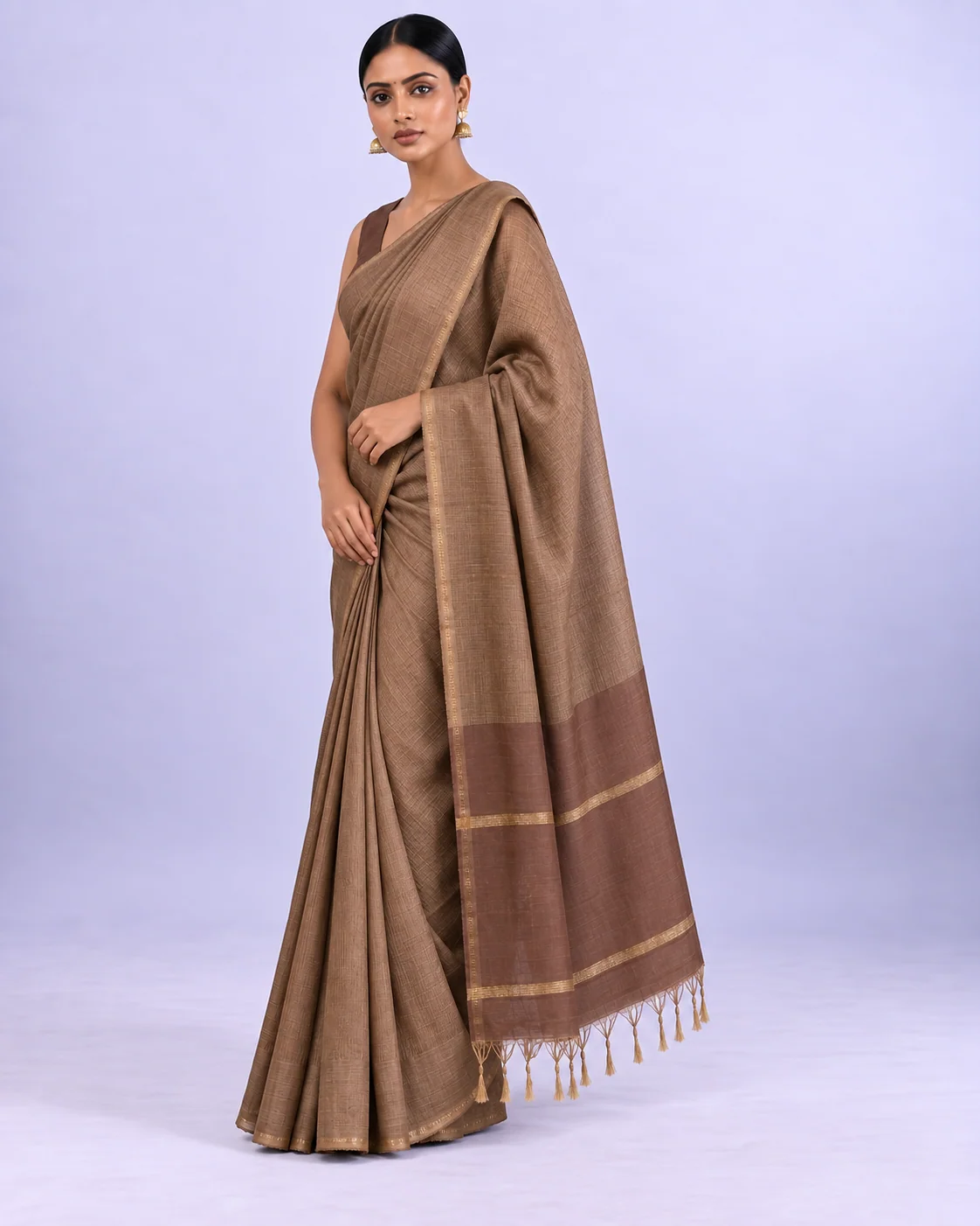 Maroon Katan Silk Saree