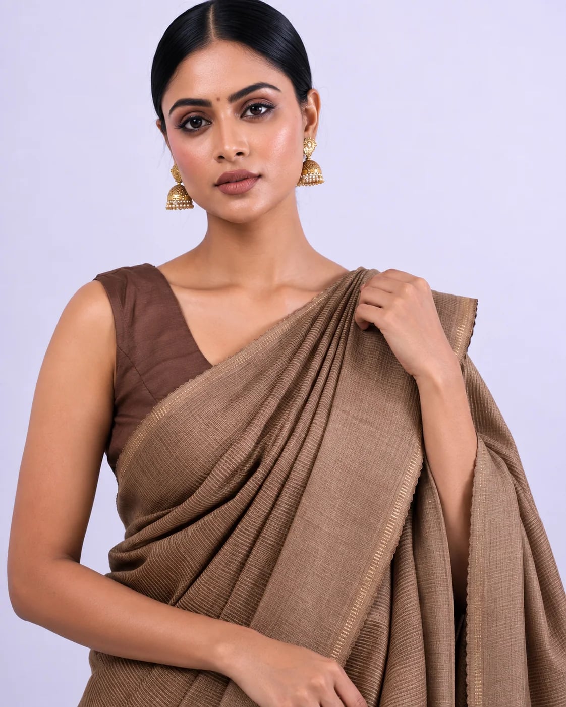 Maroon Katan Silk Saree